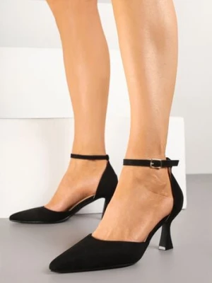 Czarne Czółenka Vices z Ekozamszu na Klepsydrowym Obcasie Ezrival