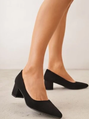 Czarne Czółenka VICES ze Skóry Naturalnej na Słupku Avanah