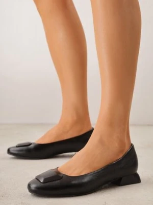 Czarne Czółenka w Stylu Retro ze Skórzaną Wkładką Faylina m.daszynski