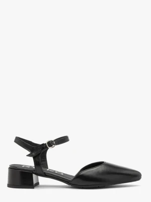 Czarne czółenka z otwartą piętą Ryłko