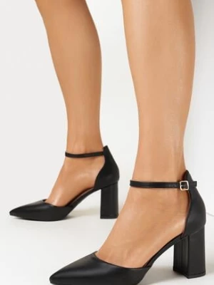 Czarne Czółenka ze Szpiczastym Noskiem Nembe