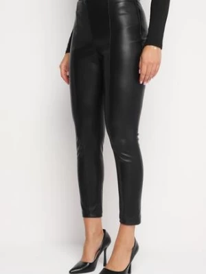 Czarne Dopasowane Spodnie z Ekoskóry Lenisia fashion