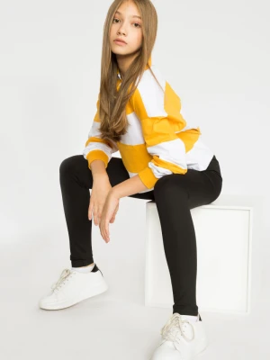 Czarne dopasowane spodnie z ozdobnym suwakiem Reporter