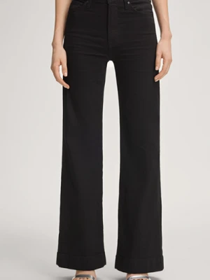 Czarne dżinsy Mandy z szeroką nogawką i wysokim stanem Joop