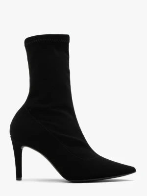 Czarne elastyczne botki na szpilce Ryłko