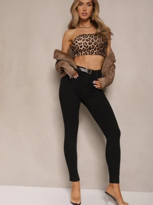 Czarne Elastyczne Jeansy o Kroju Skinny High Waist Darira Daysie