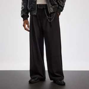 Czarne eleganckie spodnie baggy House