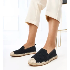 Czarne espadryle na platformie Luna