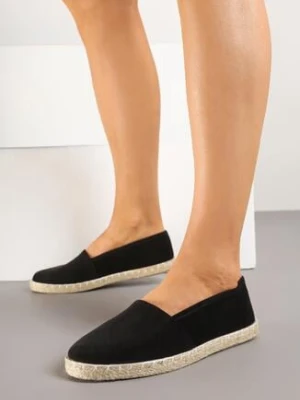 Czarne Espadryle Vices na Podeszwie z Plecionki Sesaniela