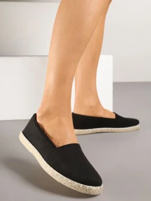 Czarne Espadryle Vices na Podeszwie Zdobionej Plecionką Sesoriela
