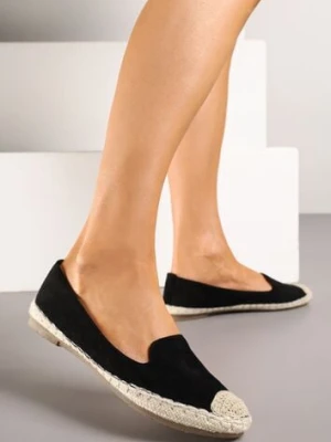 Czarne Espadryle z Motywem Plecionki Ralomea lavie