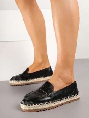 Zdjęcie produktu Czarne Espadryle z Ozdobnym Paskiem i Plecionką Terlivin