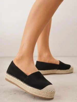 Czarne Espadryle Zdobione Plecionką Thaxie vices