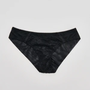 Czarne figi z koronką z motywem kwiatowym House