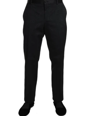 Czarne Formalne Spodnie z Bawełny z Broszki Dolce & Gabbana