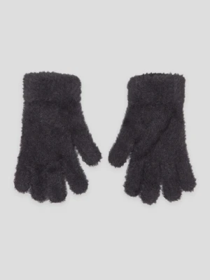 Czarne futerkowe rękawiczki Reporter