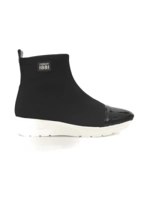 Czarne High Top Sneakers z Logo na Boku Cerruti 1881