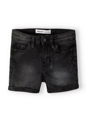 Czarne jeansowe krótkie spodenki dla chłopca Minoti