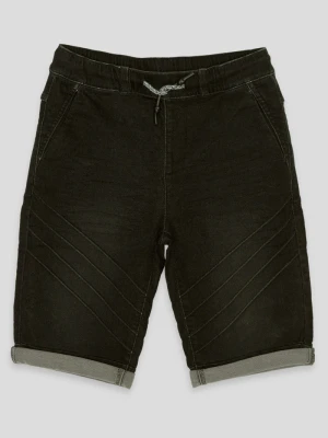 Czarne jeansowe krótkie spodenki na gumce Reporter