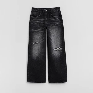 Czarne jeansy baggy fit mid waist House