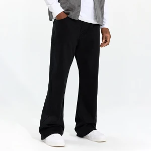 Czarne jeansy baggy flare fit House