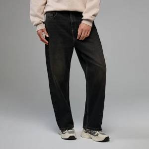 Czarne jeansy baggy loose fit House