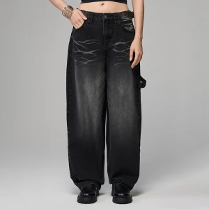 Czarne jeansy balloon fit carpenter House