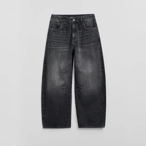 Czarne jeansy barrel fit z przeszyciami na nogawkach House