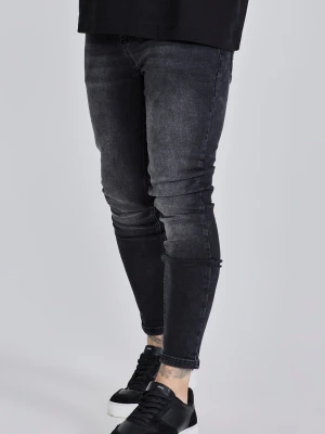 Czarne jeansy męskie skinny SikSilk