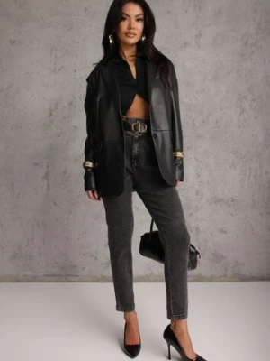 Czarne Jeansy Mom Fit z Paskiem Astera elsa.m by may