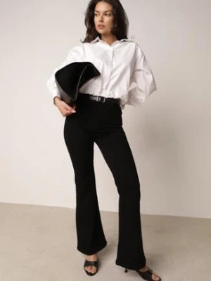 Czarne Jeansy o Kroju Dzwonów z Bawełną Eshirevera daysie