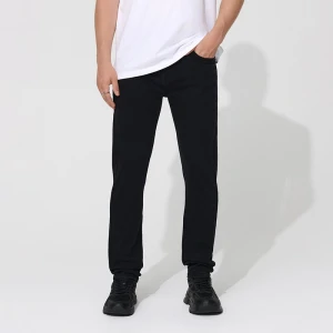 Czarne jeansy slim fit z efektem sprania House