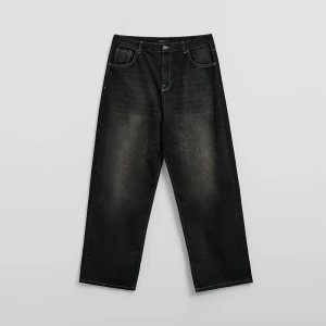 Czarne jeansy super baggy z ozdobnymi kieszeniami House