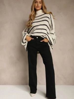 Czarne Jeansy Wide Leg High Waist z Bawełną i Domieszką Wiskozy Zozelia