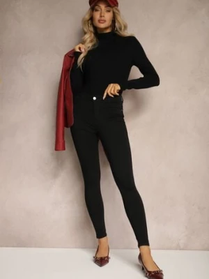 Czarne Jeansy z Bawełną Skinny High Waist Push Up Totanna daysie