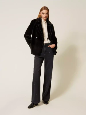 CZARNE JEANSY Z CYRKONIAMI TWINSET