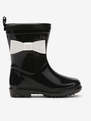 Czarne Kalosze Gumowe z Ozdobną Kokardką Rieliana