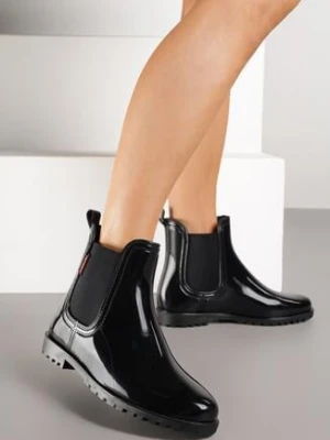 Czarne Kalosze w Stylu Sztybletów Nolevia rarlon