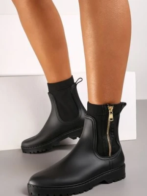 Czarne Kalosze z Elastyczną Cholewką i Suwakiem Seidle