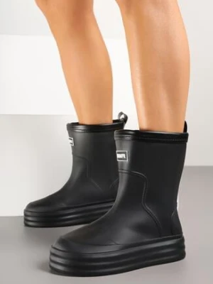 Czarne Kalosze z Naszywką z Przodu Lanivea rarlon