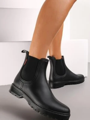 Czarne Kalosze za Kostkę z Elastycznymi Wstawkami Daelira