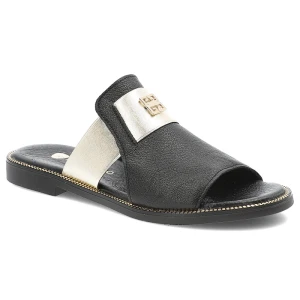 Czarne Klapki Armodo Eleganckie Obuwie Damskie