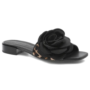 Czarne Klapki Chebello Eleganckie Obuwie Damskie