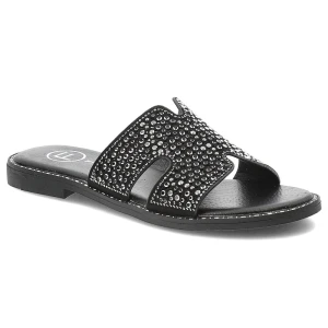 Czarne Klapki Filippo Modne Obuwie Damskie