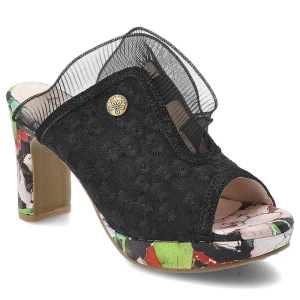 Czarne Klapki Laura Vita Eleganckie Obuwie Damskie