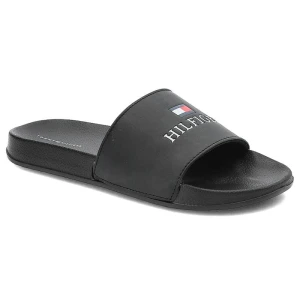 Zdjęcie produktu Czarne Klapki Tommy Hilfiger Modne Buty Na Lato