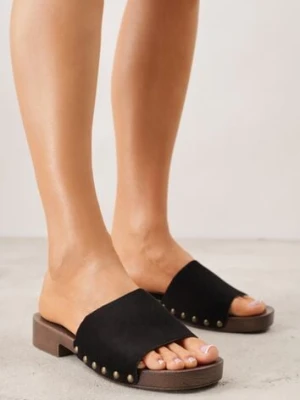 Czarne Klapki z Nitami Lephiaphe c'm paris