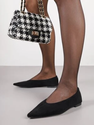 Czarne Klasyczne Balerinki Vices z Noskiem w Szpic Farrie