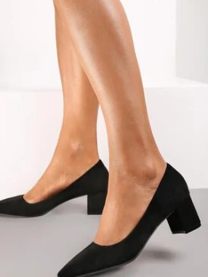 Czarne Klasyczne Czółenka na Obcasie Katrie