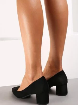 Czarne Klasyczne Czółenka na Obcasie Katrie
